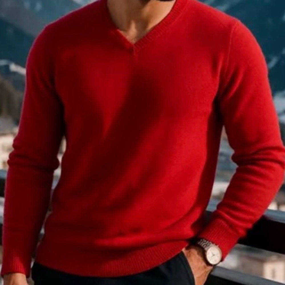 Ted Baker Men’s Sweater Cherry 🍒 Sz4 V-neck